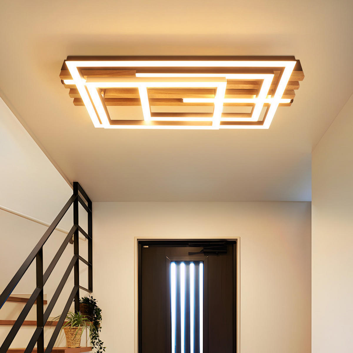 LED stropní svítidlo 20,9/38/8,8 cm - černá, kov (38/20.9/8.8cm) - Nettlife