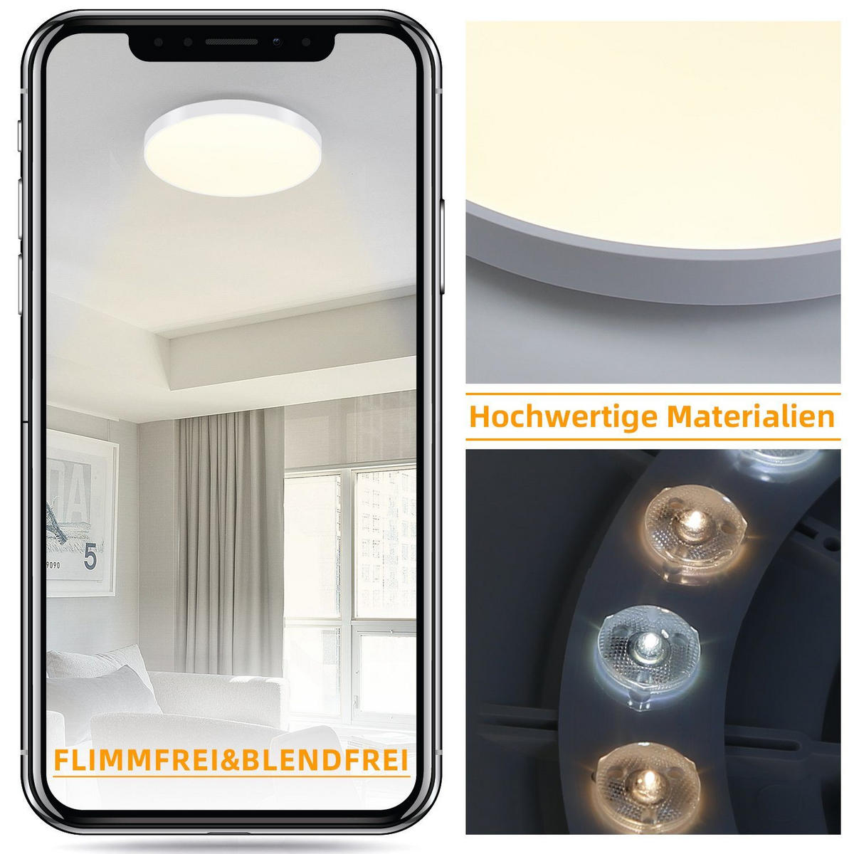LED-DECKENLEUCHTE Lundeen 21/21/5.7cm - Weiß, Kunststoff (21/21/5.7cm) - Nettlife