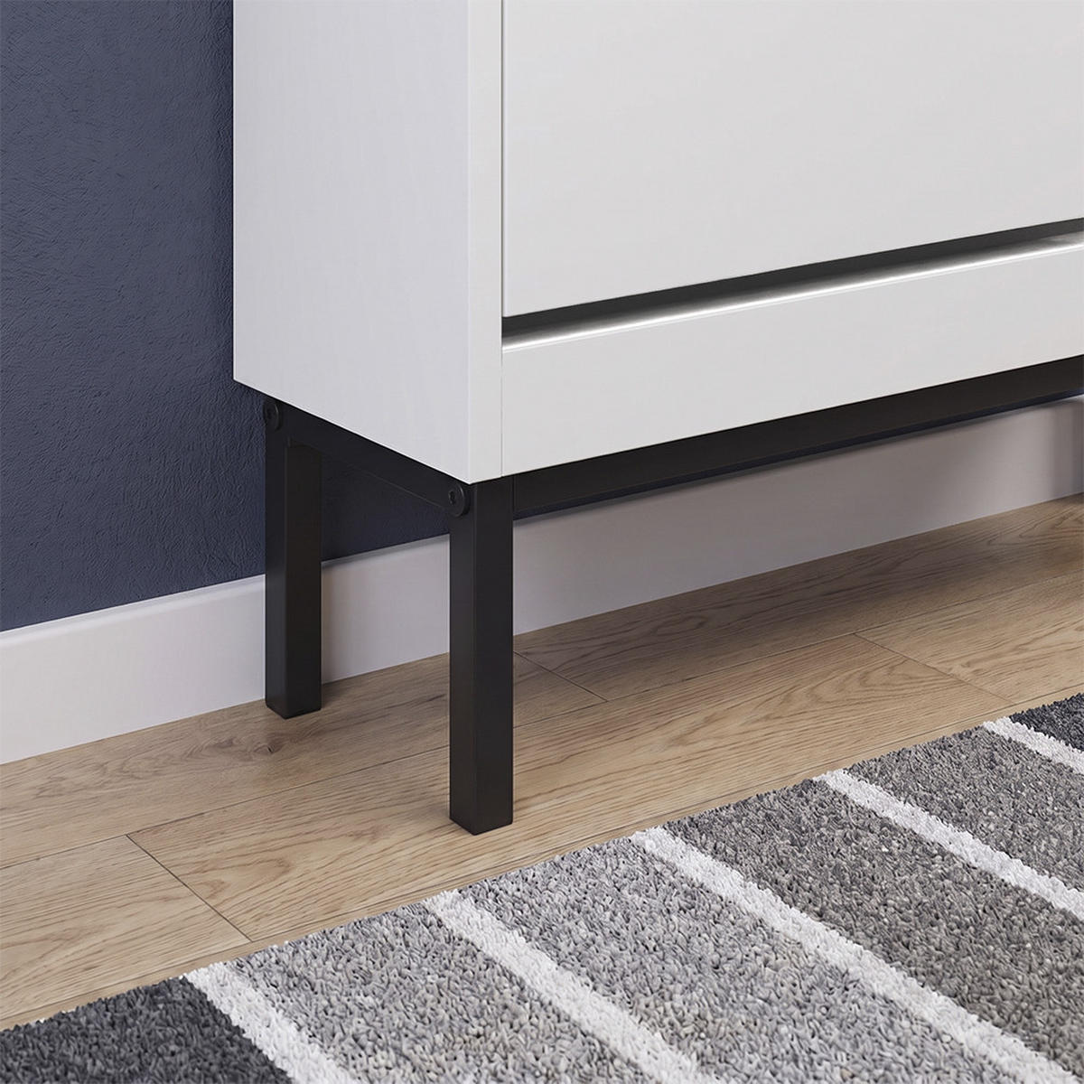 SCHUHKIPPER Luca, Weiß, 59 x 105.5 cm mit 2 Kippfächern - Weiß, Holzwerkstoff (59/105.5/17cm) - Vicco