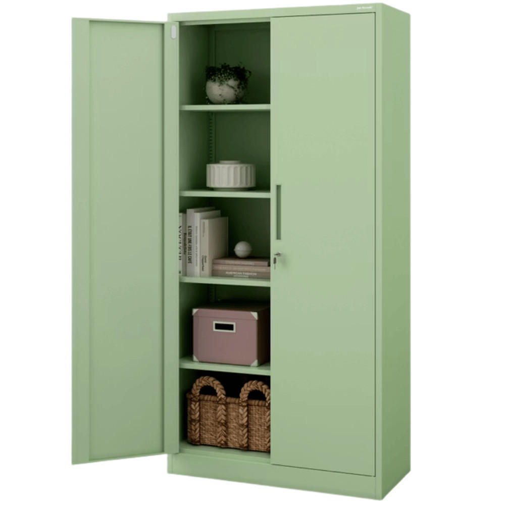 AKTENSCHRANK abschließbar KADO mit Flügeltüren 195x90x40cm Pastellgrün - Pastellgrün, Metall (90/195/40cm) - DELUKE