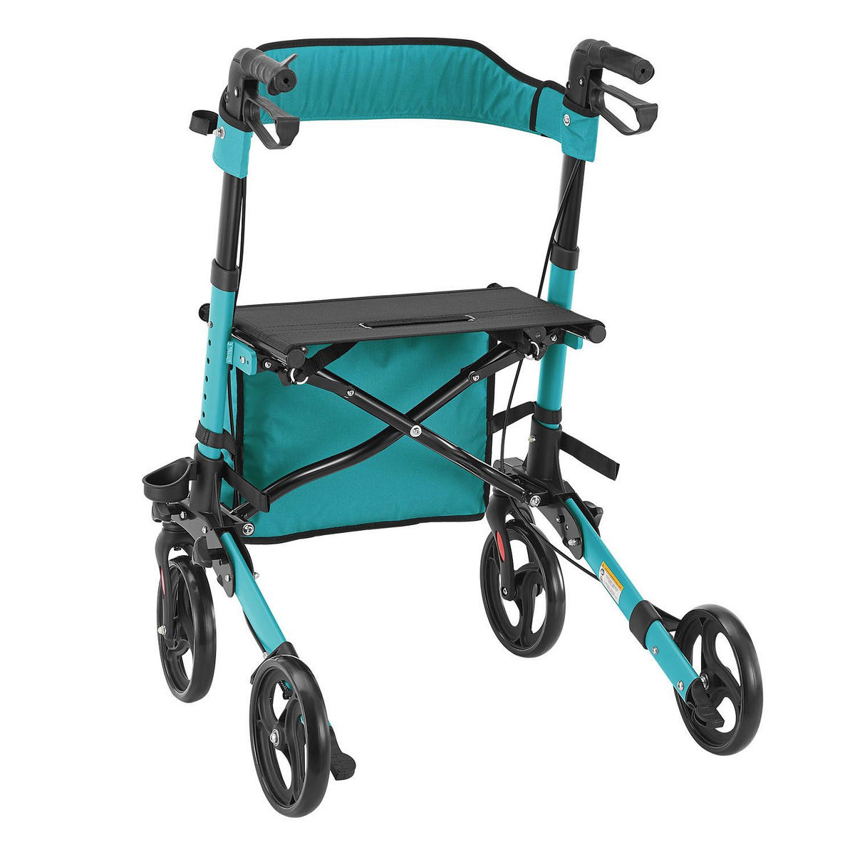 ROLLATOR Vital petrol klappbar mit Sitzfläche & Einkaufstasche - Petrol, Metall (63/80/68cm) - Juskys