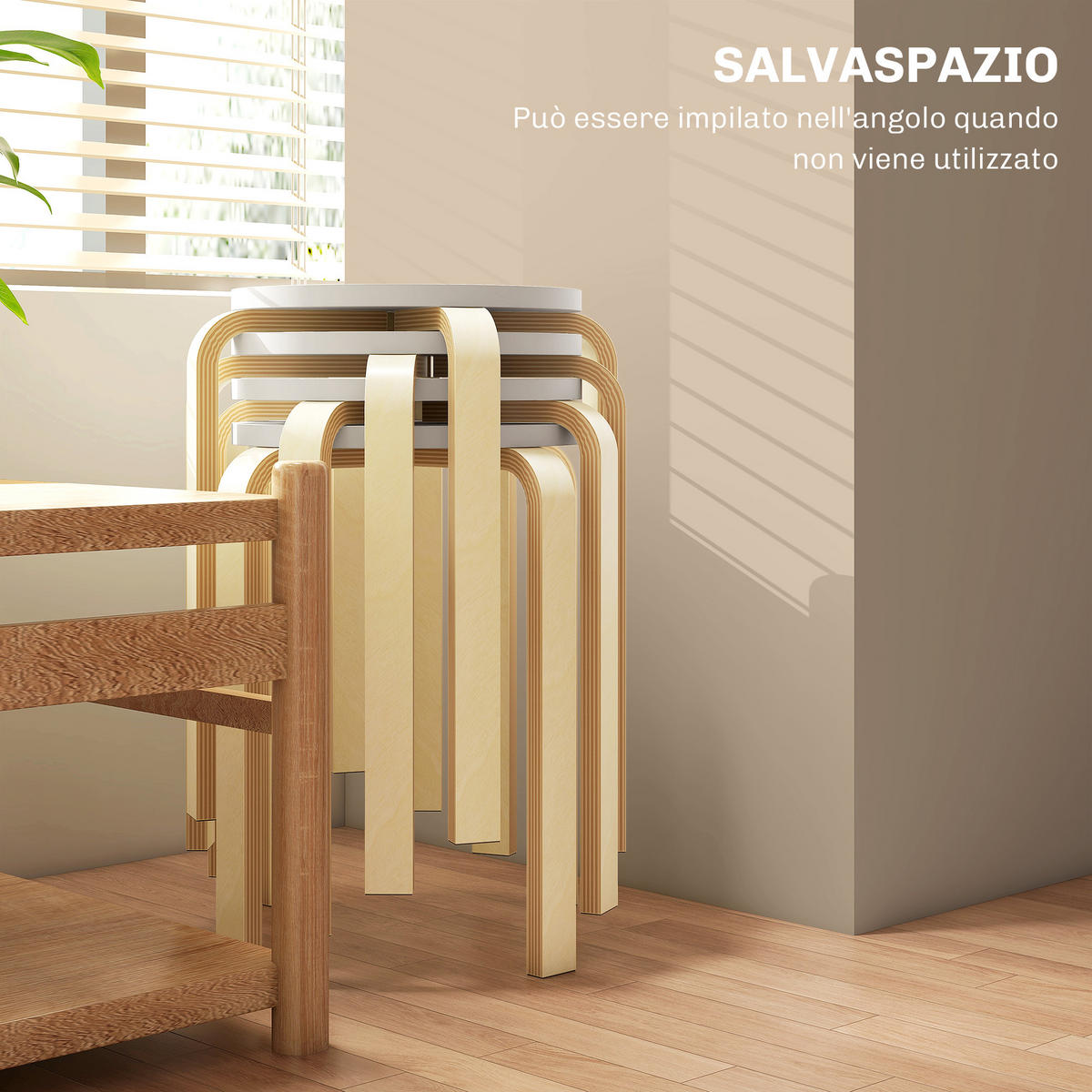 HOCKER Weiß 4 Stück - Weiß, Kunststoff (40/45/40cm) - GiPP