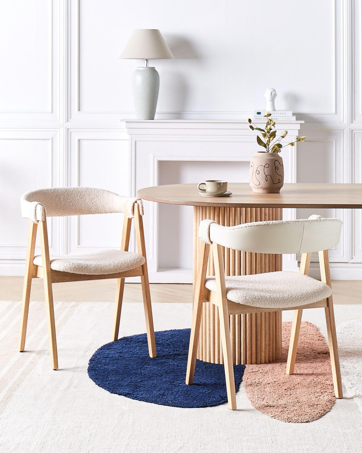 ESSZIMMERSTUHL 2er-Set Hellbeige Day - Beige/Braun, Textil (55/75/57cm) - Beliani