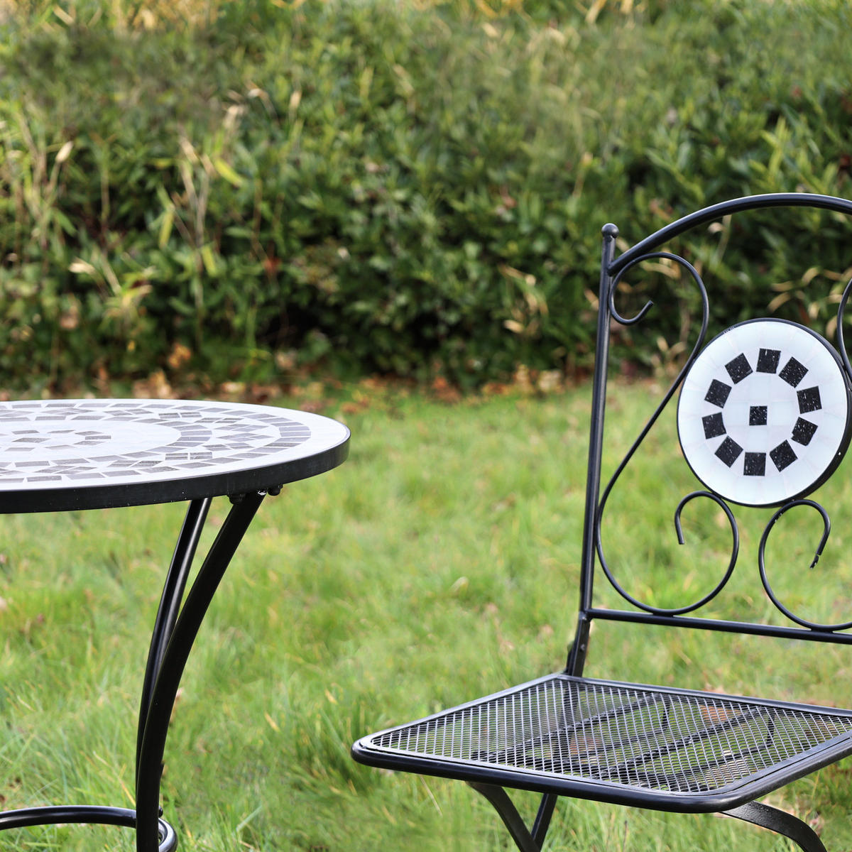 BISTRO-SET PARIS Mosaik Schwarz - Schwarz, Metall - SVITA