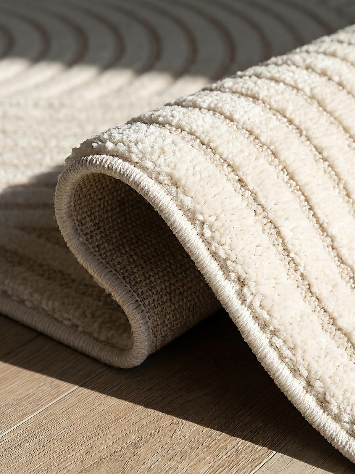 KURZFLORTEPPICH Geometrisch CETINA Polypropylen Creme 140 x 200 cm - Beige, Textil (140/200cm) - KADIMA DESIGN