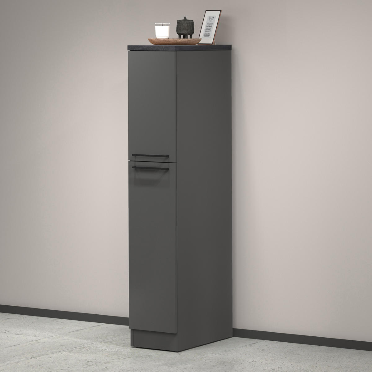 KÜCHENSCHRANK Anthrazit, Schiefer 60/30/165 cm - Schwarz, Holzwerkstoff (30/165/60cm) - DMORA