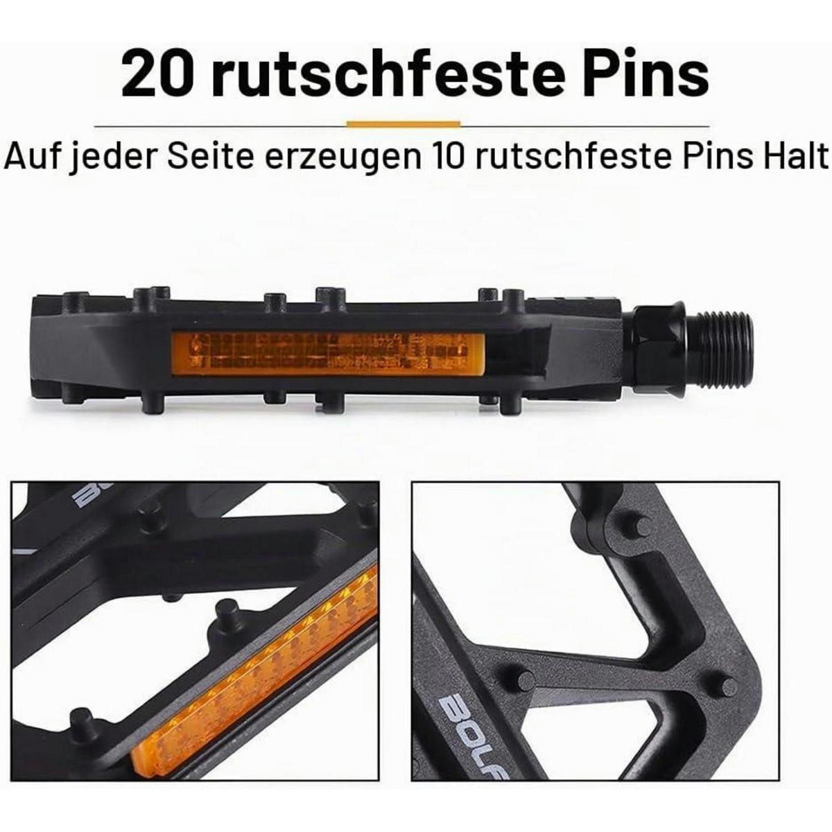 FAHRRADPEDALE HillMiles MTB Schwarz - Schwarz, Kunststoff (10.5/2.2/12.8cm)