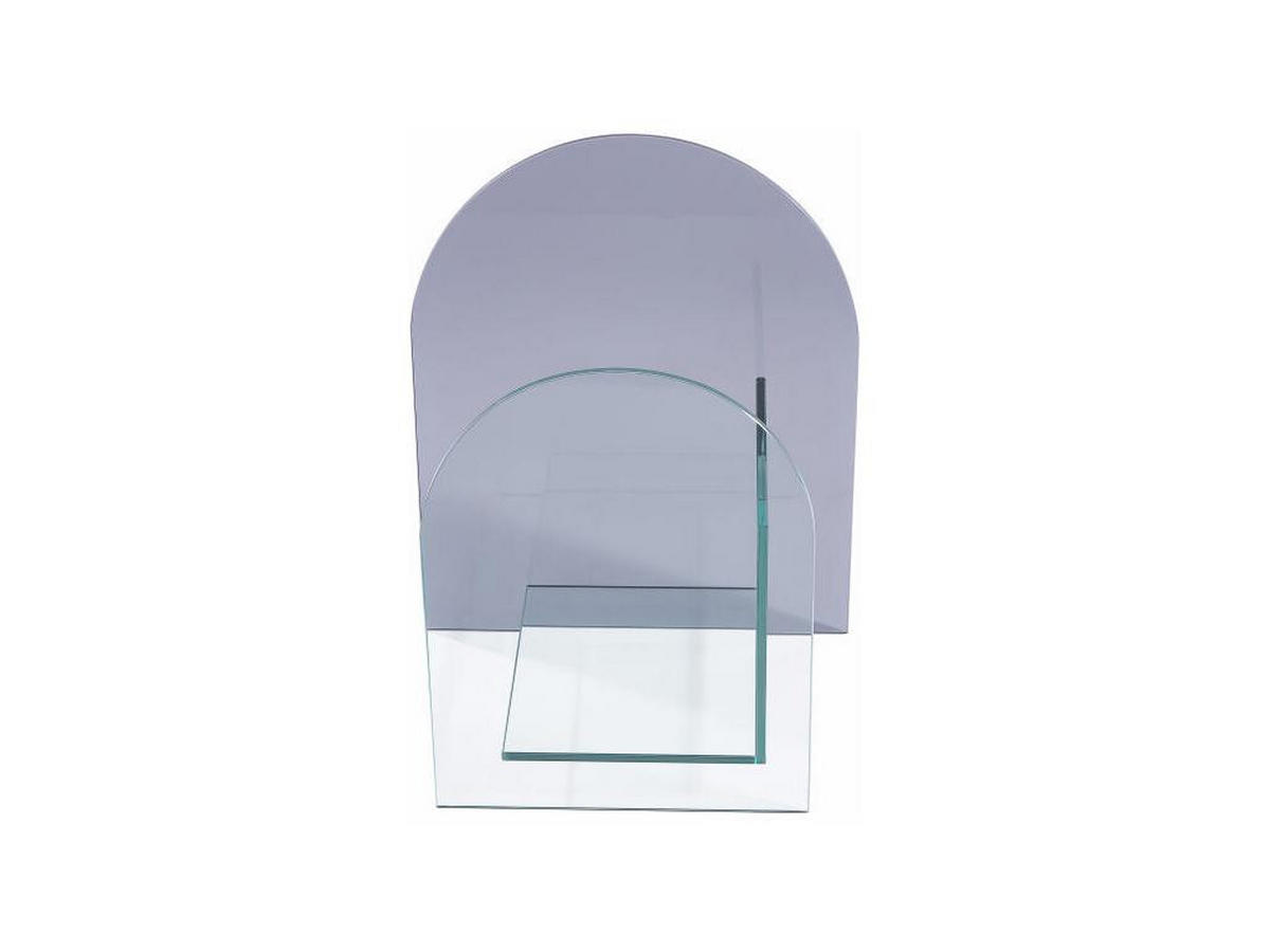 ZEITUNGSSTÄNDER - Sicherheitsglas - Transparent & Grau - DUSILLA - Transparent, Glas (35/55/45cm) - Vente-Unique