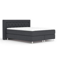 BOXSPRINGBETT Lavello Schwarz 160/200 cm mit Latex-Topper - Silberfarben/Schwarz, Holz/Holzwerkstoff (160/200cm) - Maison de Reve