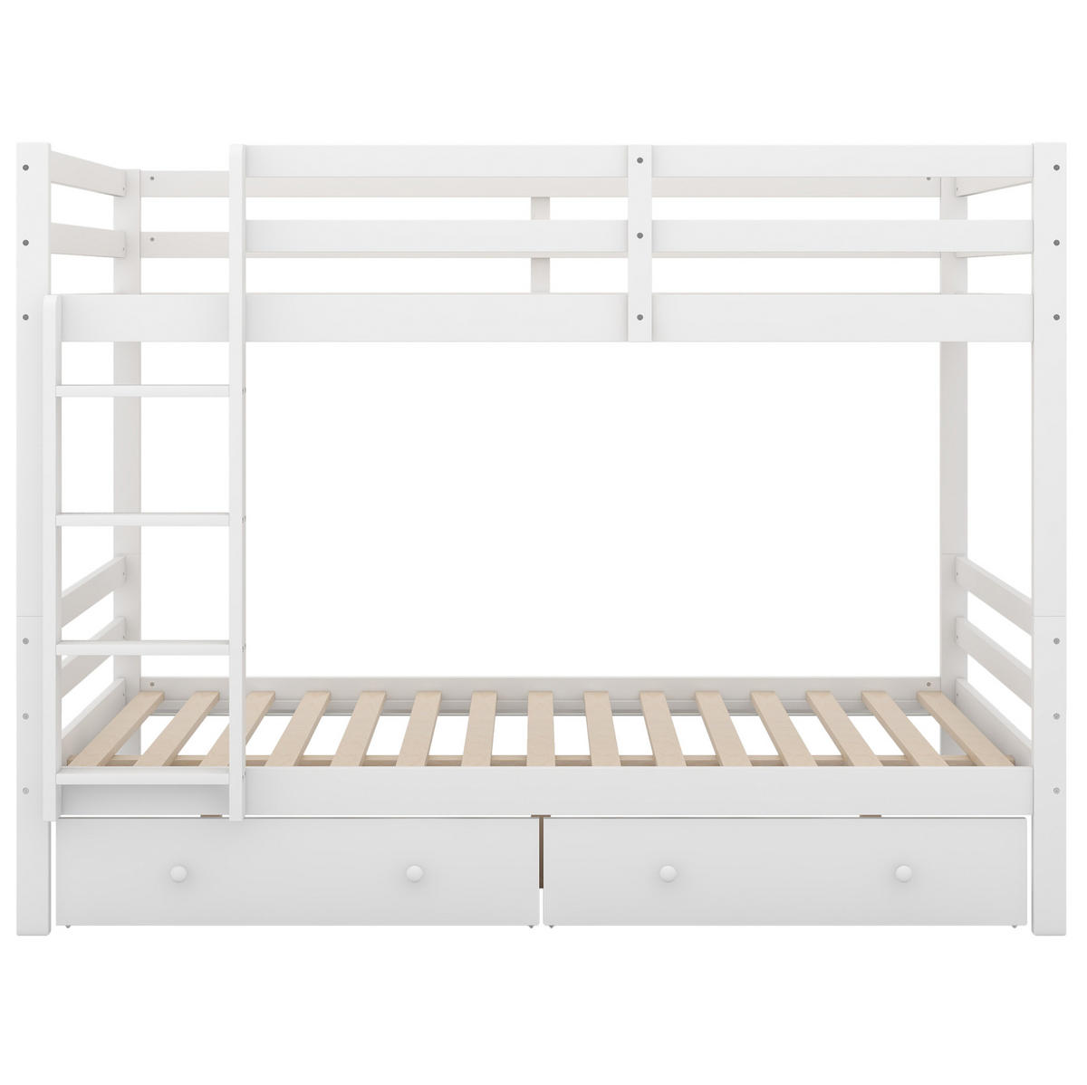 ETAGENBETT 140/200 cm Weiß mit Schubladen und Treppe - Weiß, Holz (140/200cm) - BEAOK
