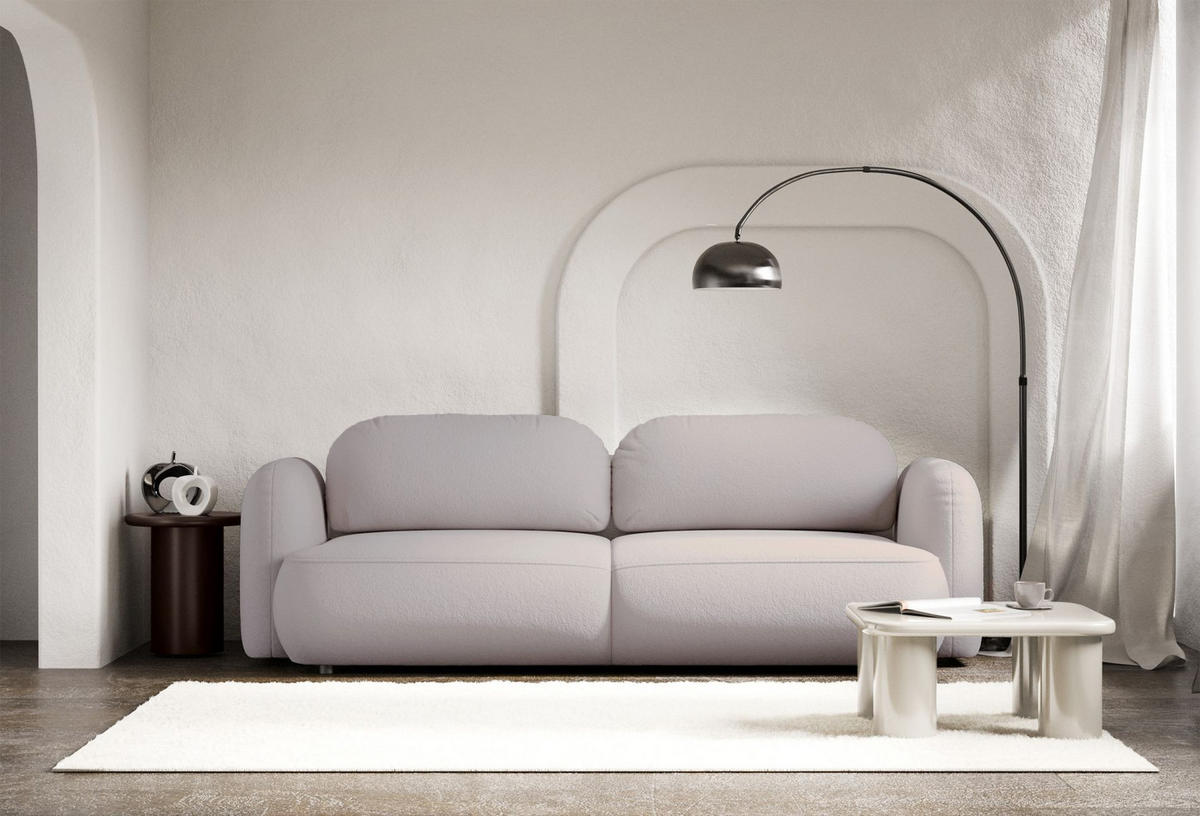 3-SITZER SCHLAFSOFA Tvoya Graubeige Chenille - Taupe/Schwarz, Kunststoff/Textil (253/82/110cm) - Selsey