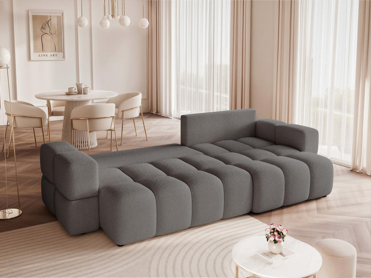 ECKSOFA BUENO mit Schlaffunktion und Bettkasten Dunkelgrau - Dunkelgrau, Holzwerkstoff/Kunststoff (280/148cm) - Idohome