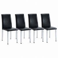 ESSZIMMERSTUHL 4er-Set PU-Leder Metall Schwarz-Silber - Schwarz, Metall (47/90/41cm) - Meubliv