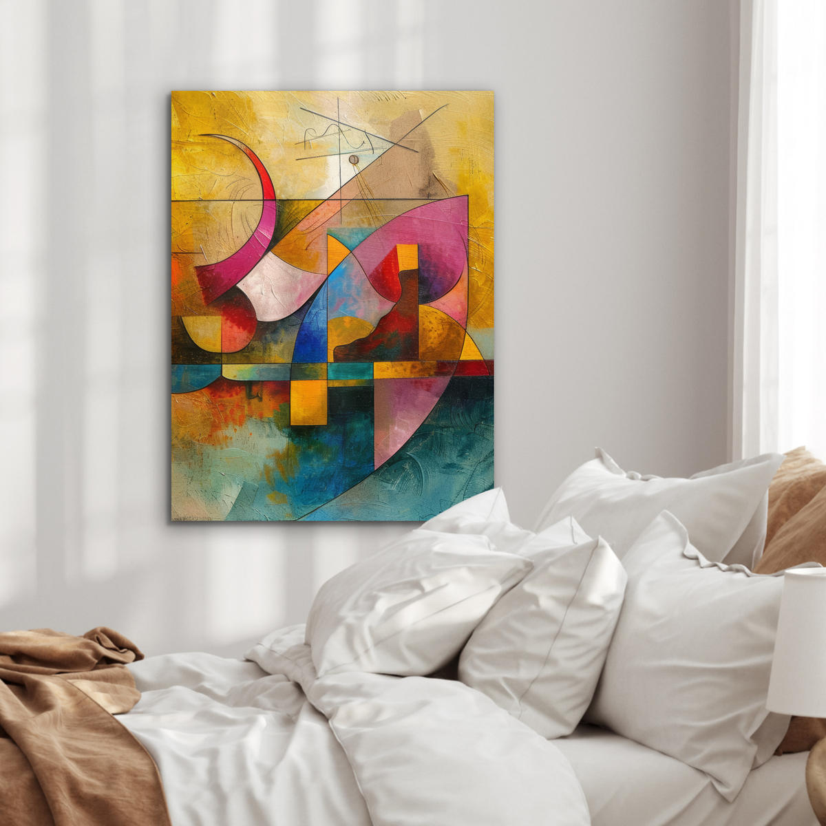 KOVOVÝ OBRAZ Umenie - abstraktné - moderné 60x80 cm - žltá, kov (60/80cm) - MuchoWow