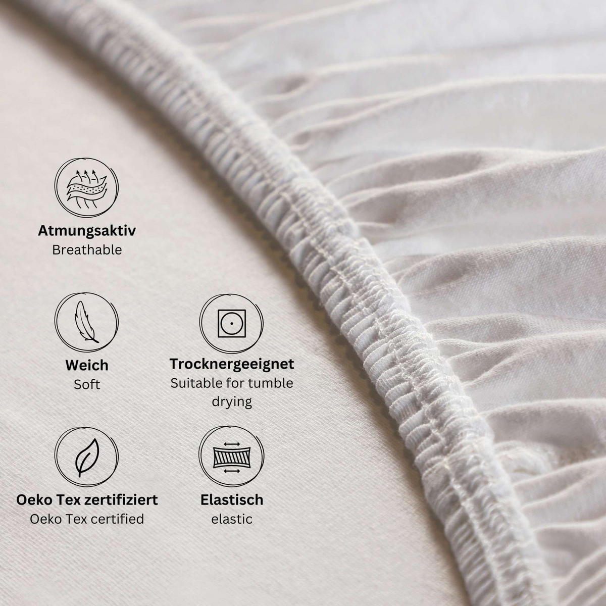 SPANNBETTLAKEN SPANNBETTTUCH PREMIUM 2er Set - Weiß, Textil (200/200cm) - Esprit