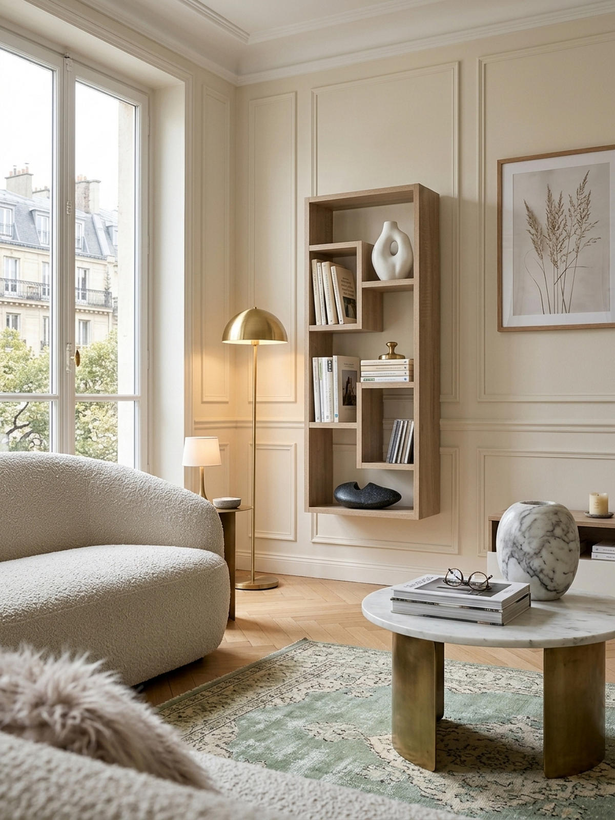 WANDREGAL ITTER Spanplatte Freischwebend Modern, Beige 36x15x90 cm - Beige, Holz (36/90/15cm) - KADIMA DESIGN