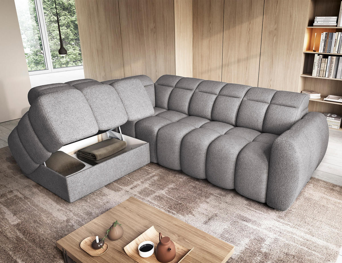 ECKSOFA Eagle L - Grau (Paolli 04) - Grau, Holzwerkstoff (258/208cm) - Möblo