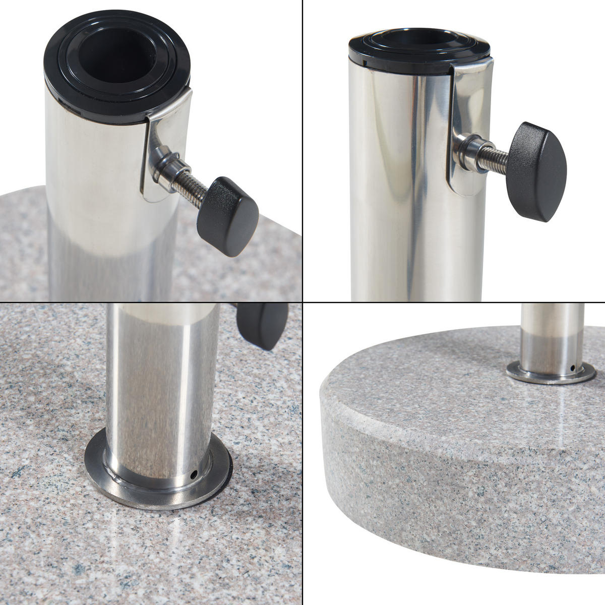 SONNENSCHIRMSTÄNDER Bomba - Grau, Stein (38/38cm) - casa.pro