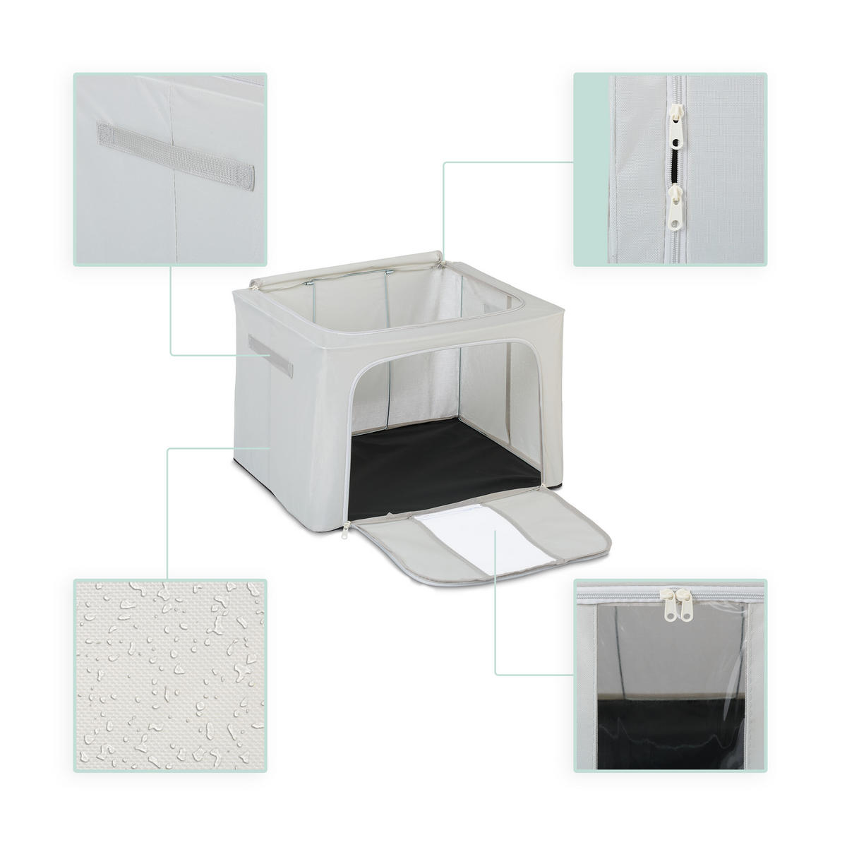 2XÚLOŽNÝ vak - sivá, kov/textil - Relaxdays