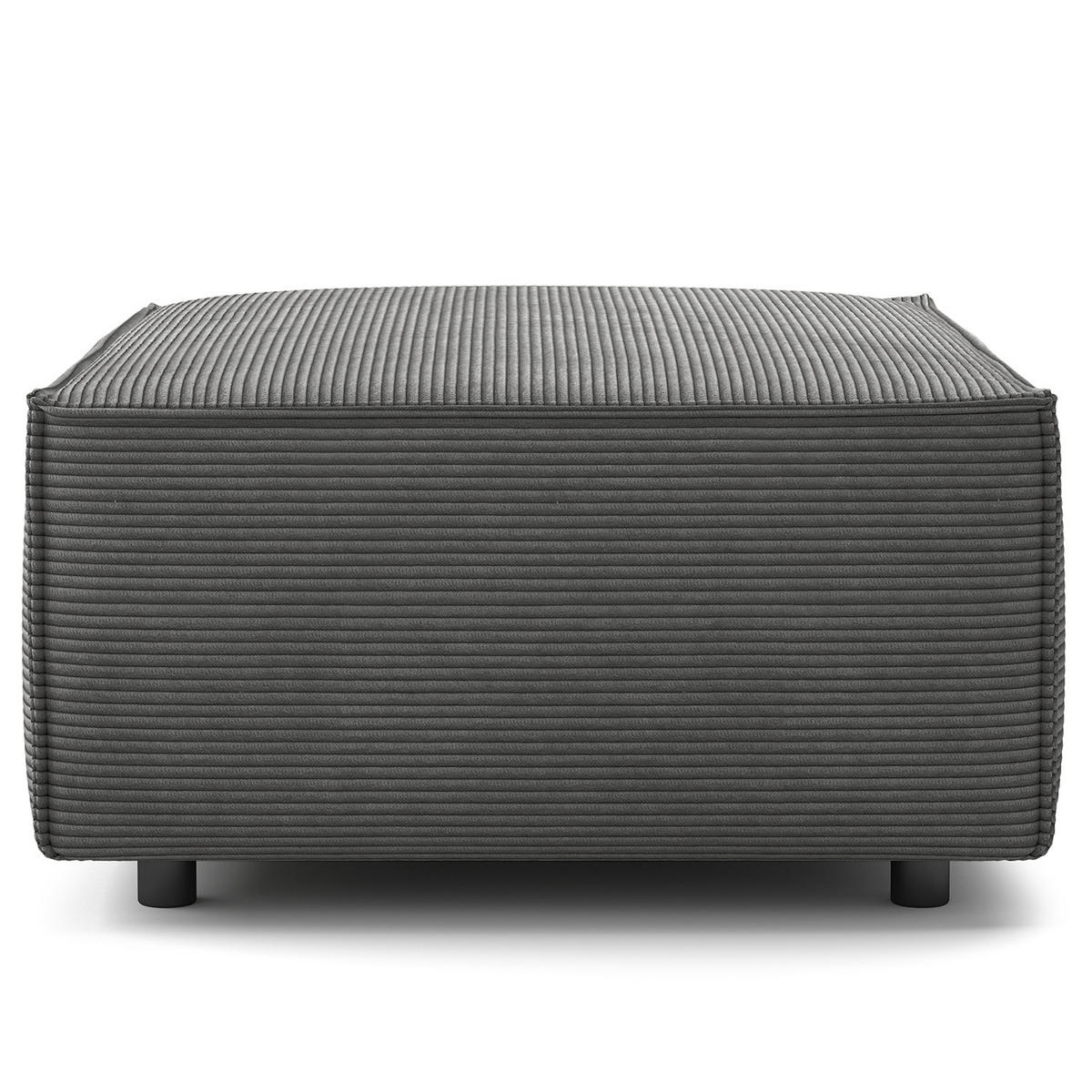 POLSTERHOCKER rechteckig - Anthrazit/Schwarz, Kunststoff/Textil (97/40/79cm) - home24