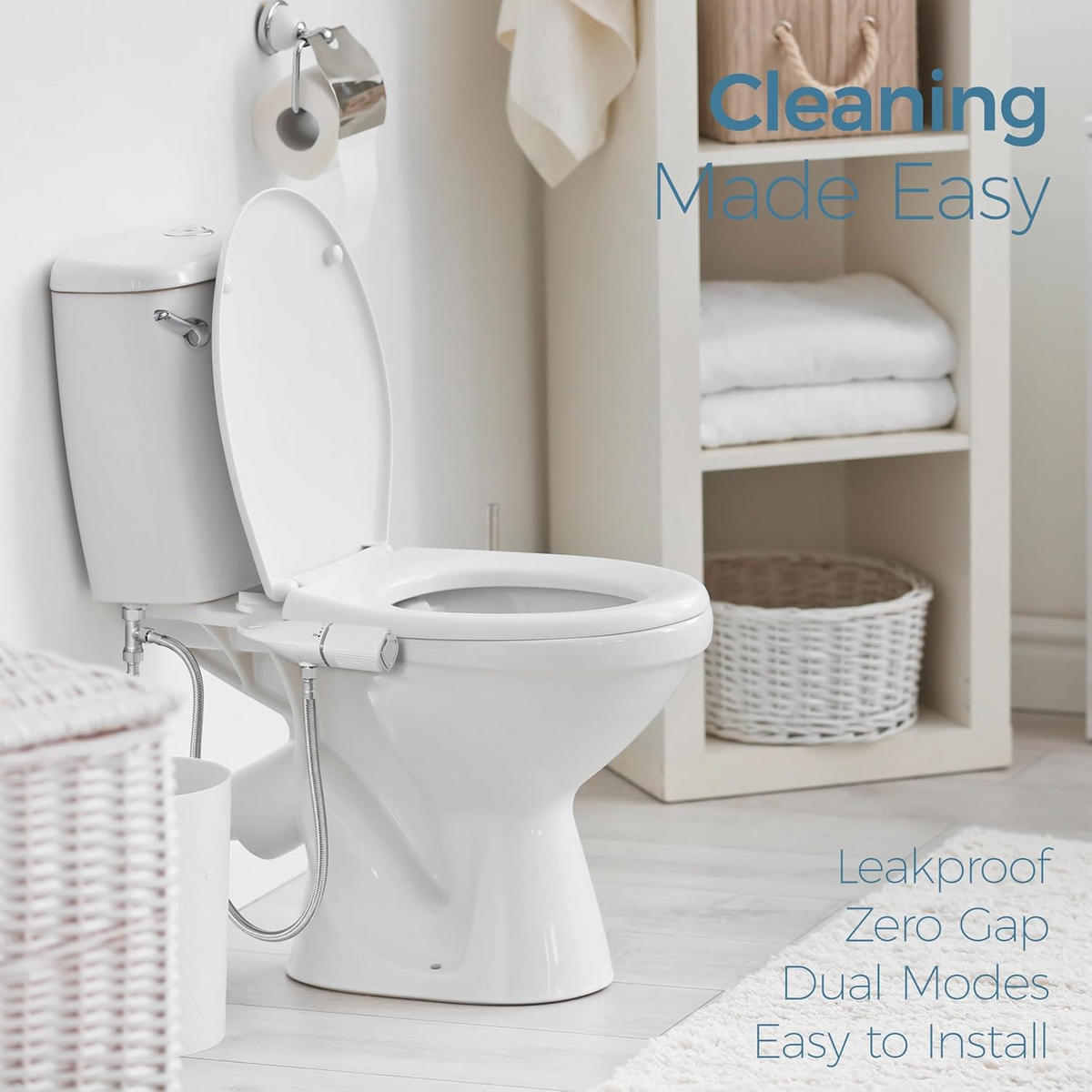 WC-BIDET-AUFSATZ, weiß,35/8/18CM - Weiß, Kunststoff (8/18/35cm)