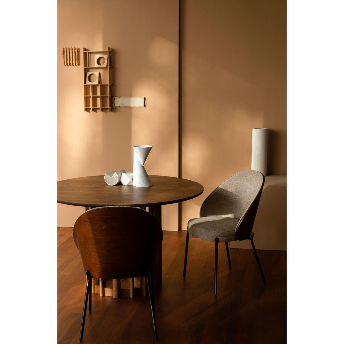 ESSZIMMERSTUHL Rodin Beige - 2 er Set - Beige/Grau, Textil (54.2/79/53.5cm) - Dutchbone
