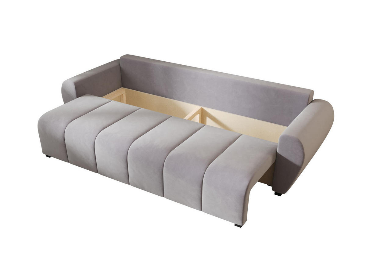 SOFA MOLISA mit Schlaffunktion ITAKA 48 mit Stauraum - Hellbraun, Textil (86/82/246cm) - Bedante