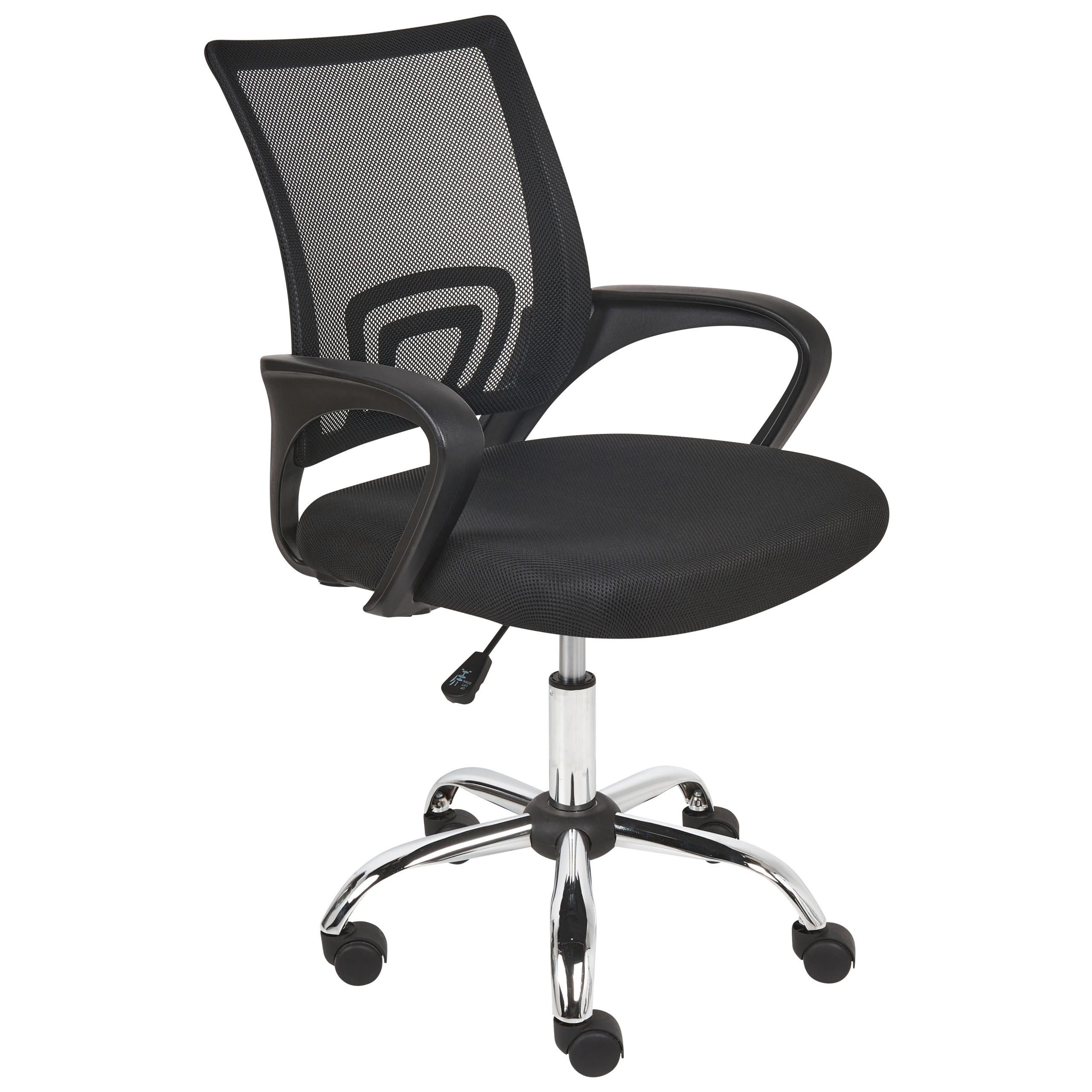 BÜROSTUHL Schwarz Solid - Silberfarben/Schwarz, Textil (60/88/60cm) - Beliani
