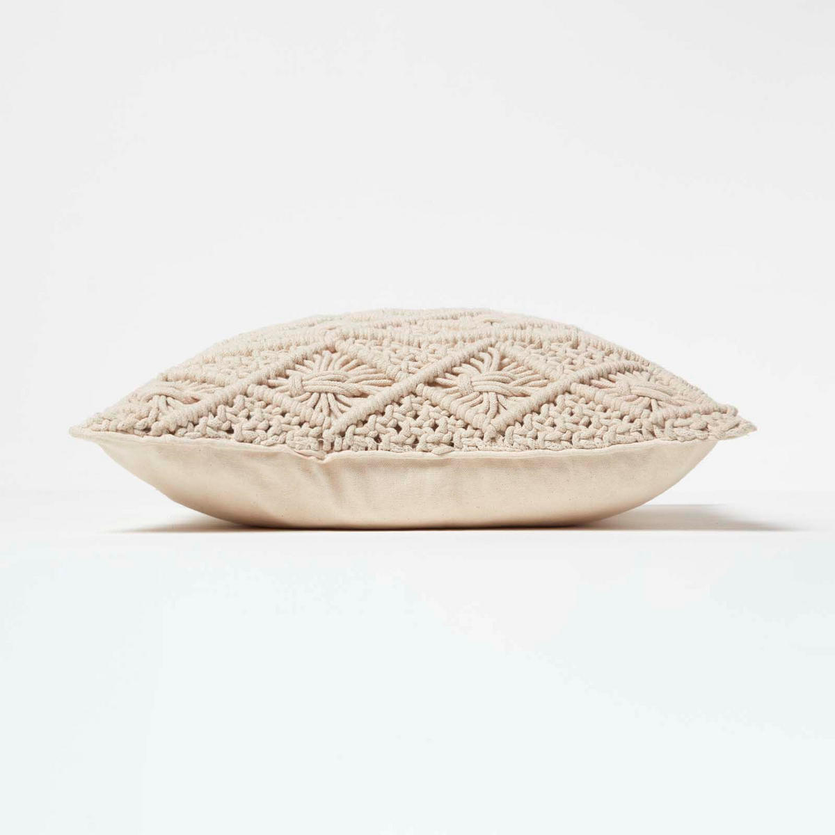 DEKOKISSEN Willow 45/45 cm Makramee - Creme, Textil (45/45cm) - Homescapes