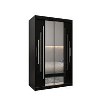 SCHWEBETÜRENSCHRANK 200/120/62 2-türig - Silberfarben/Schwarz, Holz/Kunststoff (120/200/62cm) - Abiks Möbel