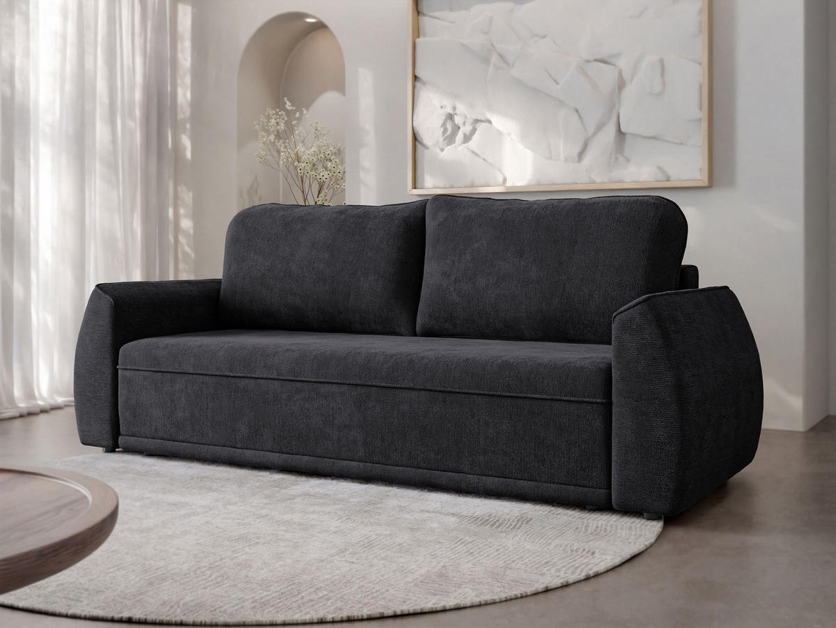 CANAPEA EXTENSIBILA Floxi - antracit/negru, material plastic/material textil (244/96/96cm) - MIRJAN24