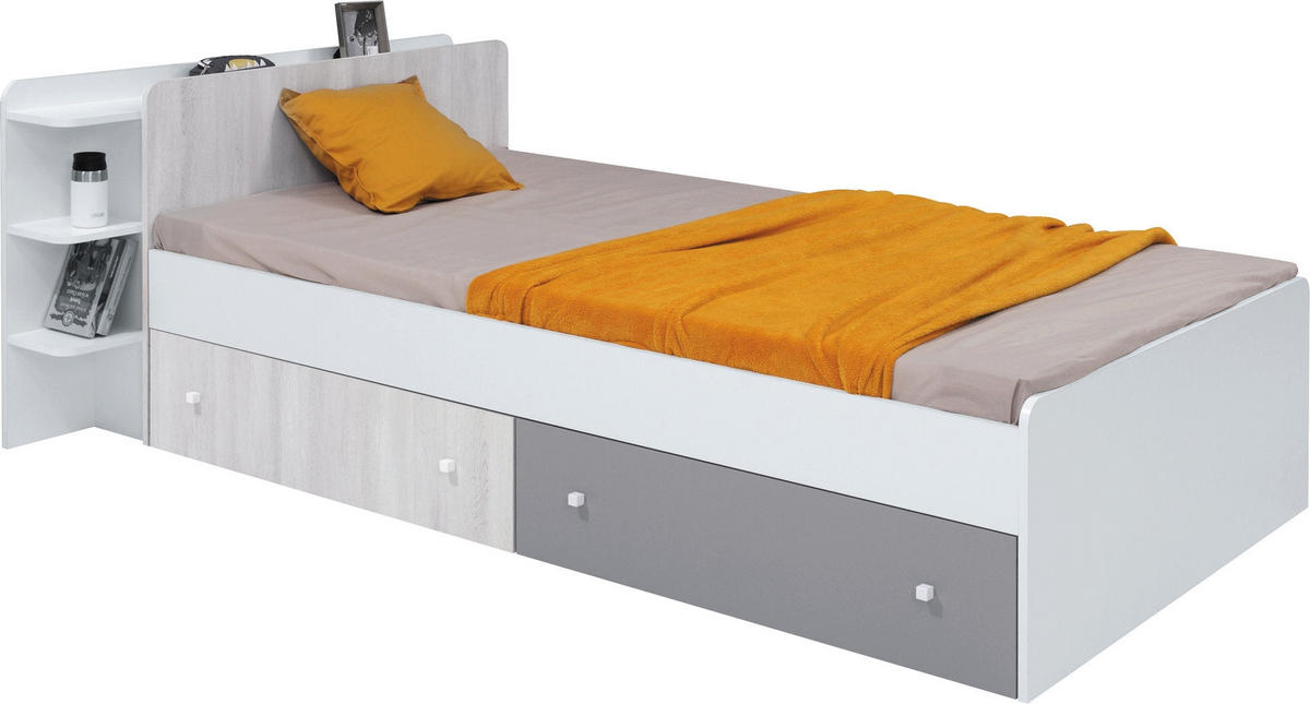 SCHLAFZIMMER Set 6-tlg. – COMO System – Sonoma Eiche / Grau - Grau, Holzwerkstoff (120/190/50cm) - hi-markt