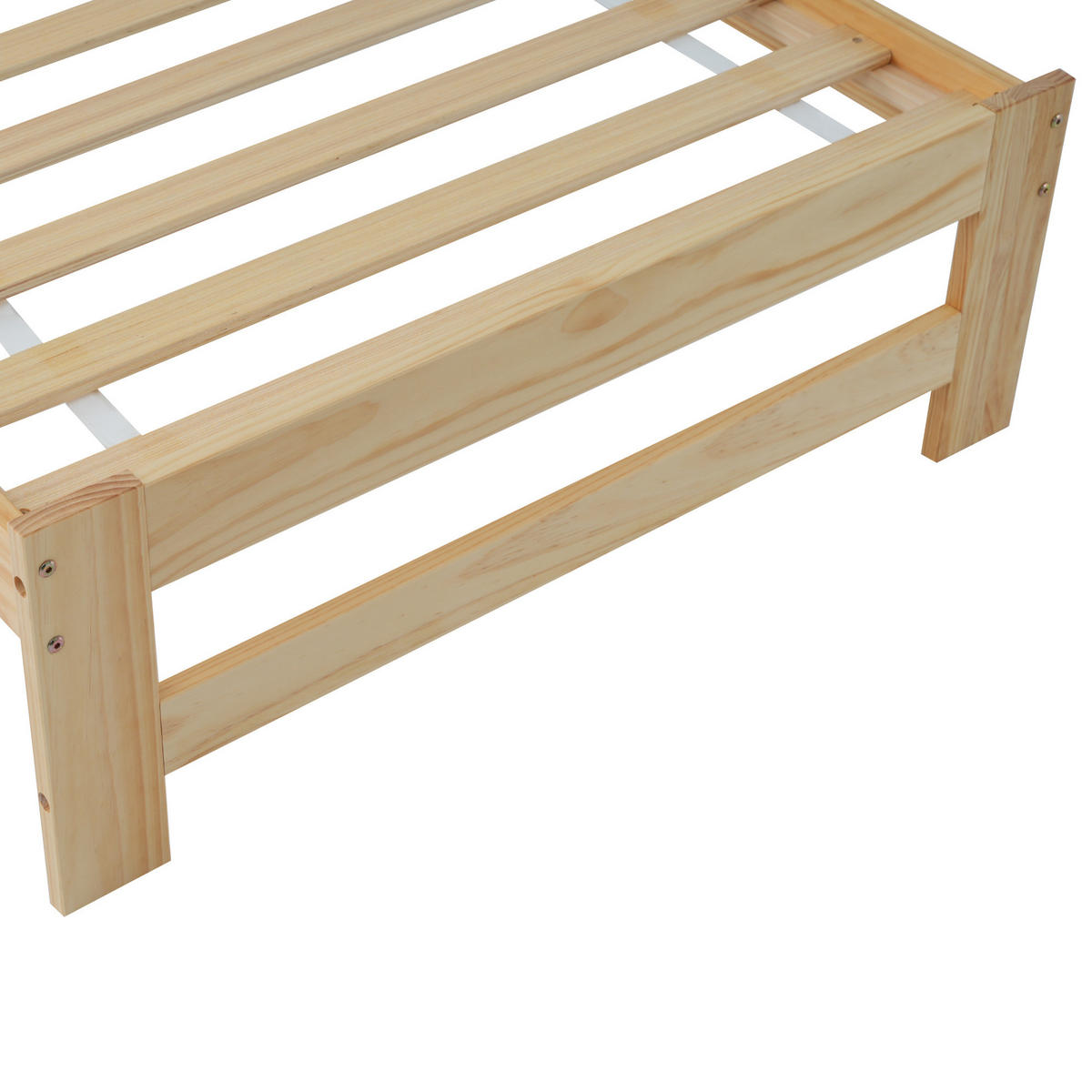 BETT 90/200 cm Natur aus Kiefer mit Kopfteil - Naturfarben, Holz (90/200cm) - OKMYHOME