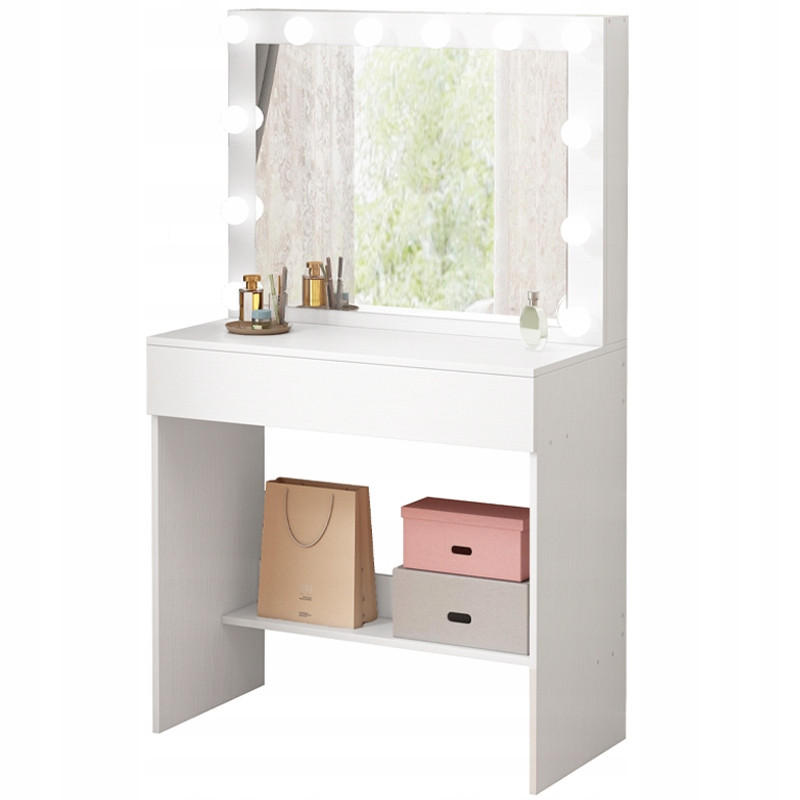 SCHMINKTISCH weißer 40/80/140 cm - Weiß, Holzwerkstoff (80/140/40cm)