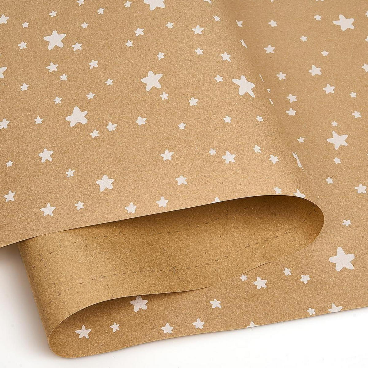GESCHENKPAPIERROLLE Kraftpapier Sterne 43 cm x 20 m - Braun, Papier (43/1.5/43cm)