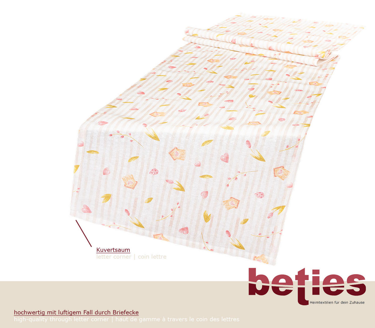 TISCHLÄUFER Piep 40/145 cm - Taupe/Beige, Textil (40/145cm) - beties Heimtextil