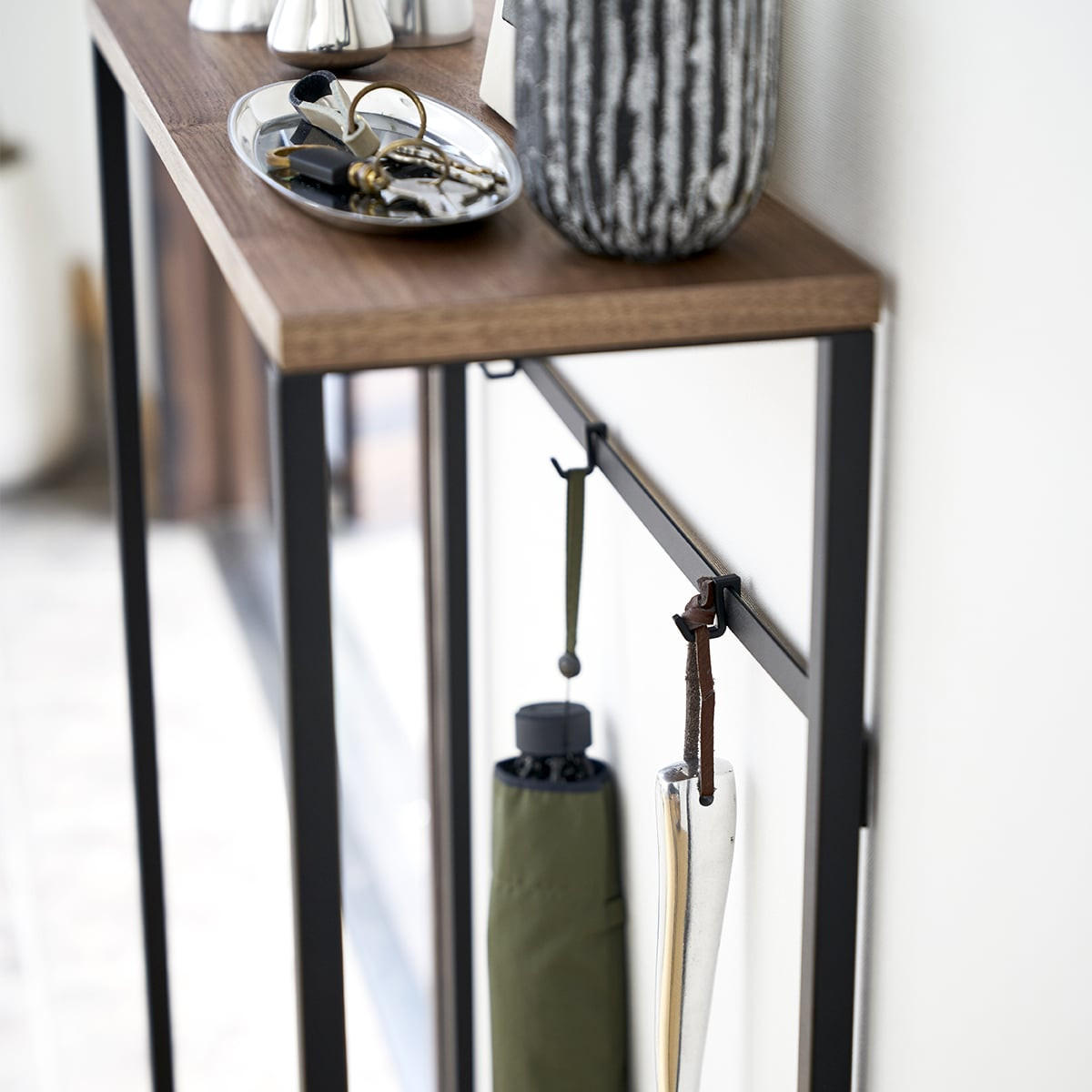 KONSOLENTISCH aus Metall und Holz - L60 cm - Schwarz, Metall (60/18.5/80.5cm) - Yamazaki