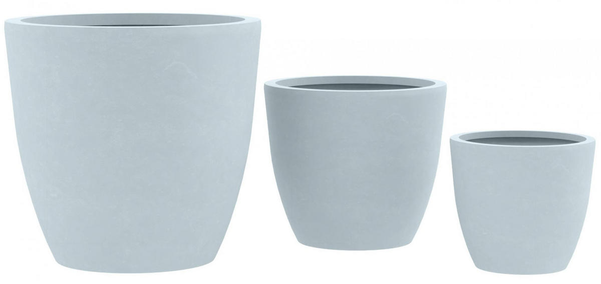 PFLANZKÜBEL 3er Set Grau - Grau, Kunststoff (45/43cm) - CLP