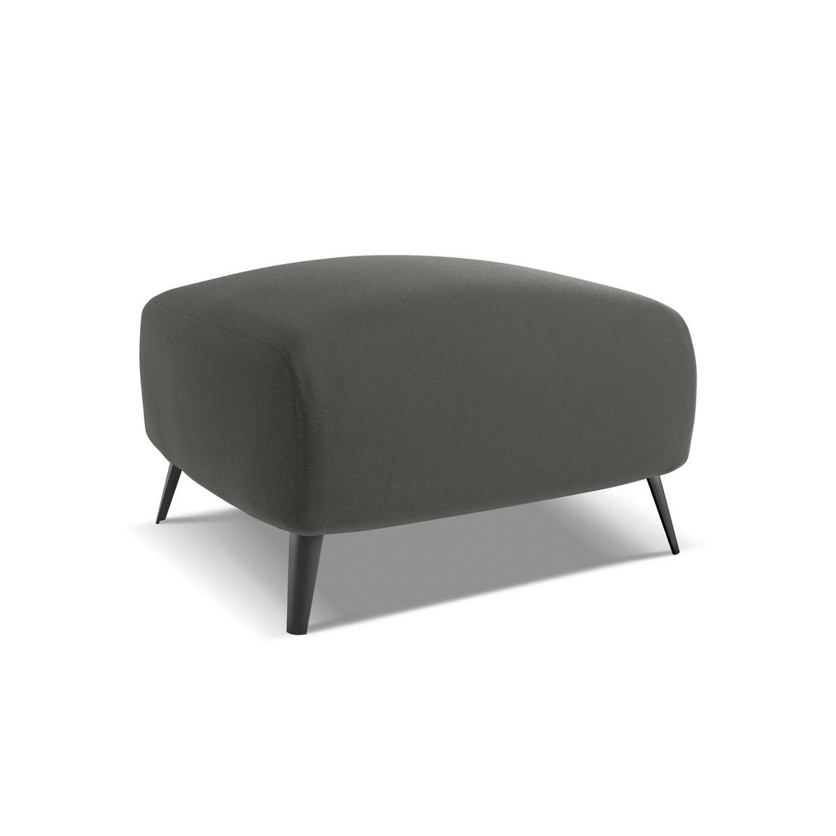 POUF Samt Stoff Grau - Dunkelgrau/Schwarz, Textil/Metall (65/44/65cm) - LaMiaSofa