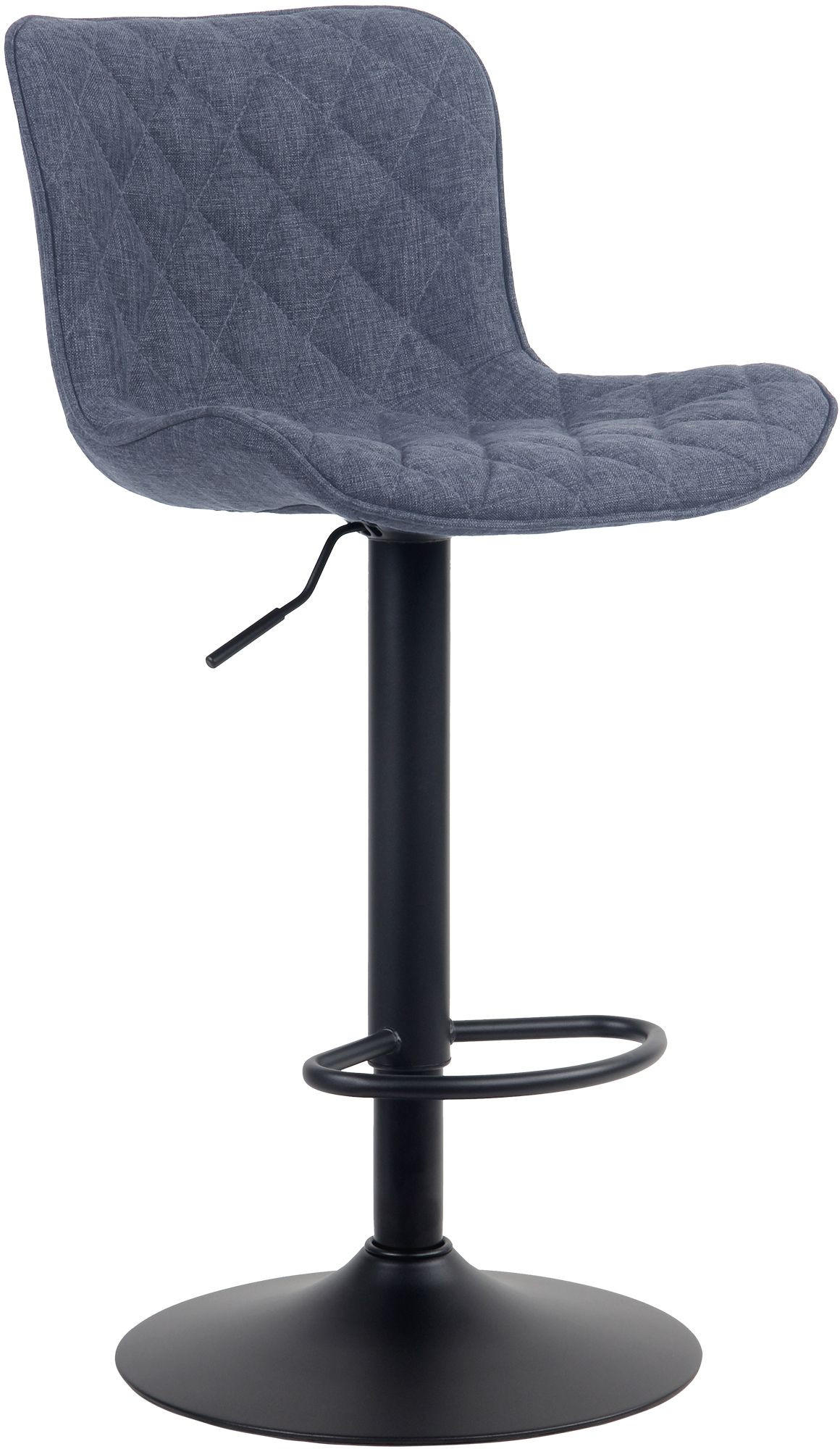 BARHOCKER Stoff blau - Blau/Schwarz, Textil/Metall (48/83/54cm) - CLP