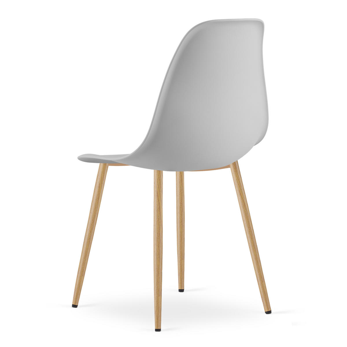 ESSZIMMERSTUHL 4-er Set KALEO grauer Sitz, natürliche Beine - Naturfarben/Grau, Kunststoff (46/84/51cm) - Valora