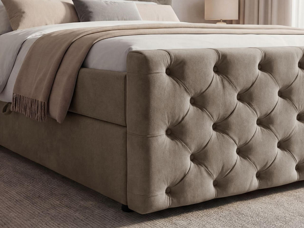 BOXBETT Montego 180x200 Braun - Braun, Holz/Textil (180/200cm) - Graingold