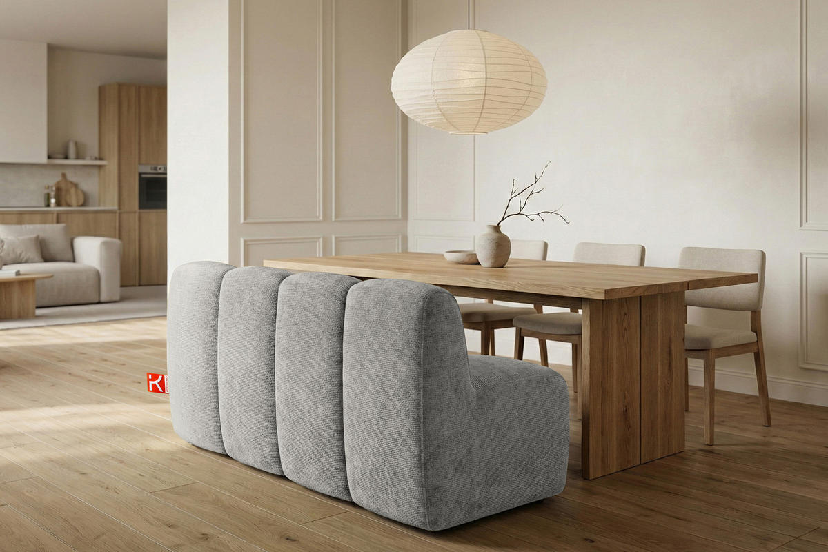 ESSZIMMERBANK BRESCO, Hellgrau - Hellgrau, Holz/Holzwerkstoff (163/80/72cm) - KONSIMO®