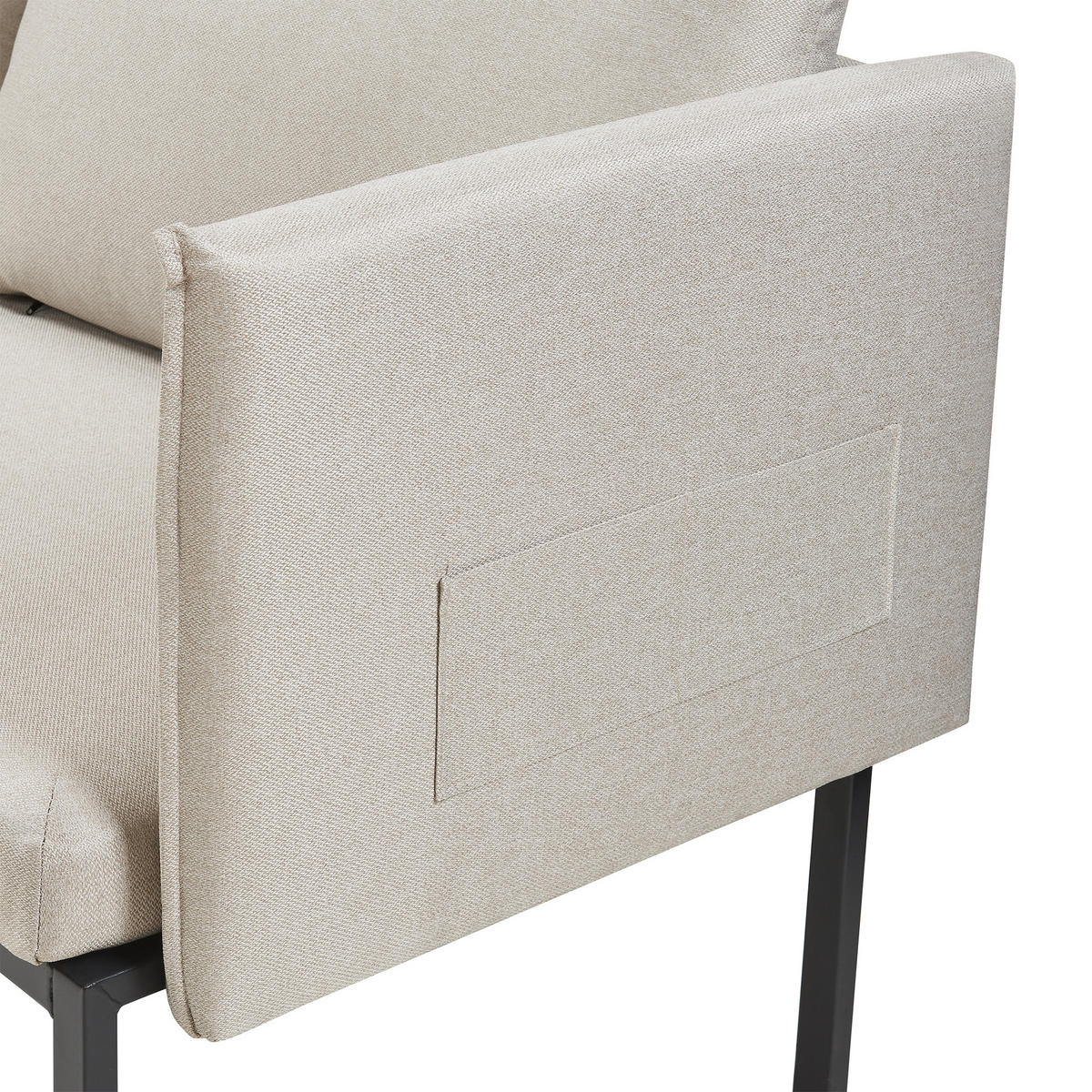 2-SITZER-SOFA Kamar - Beige, Holz/Textil (158/69/63.5cm) - [en.casa]