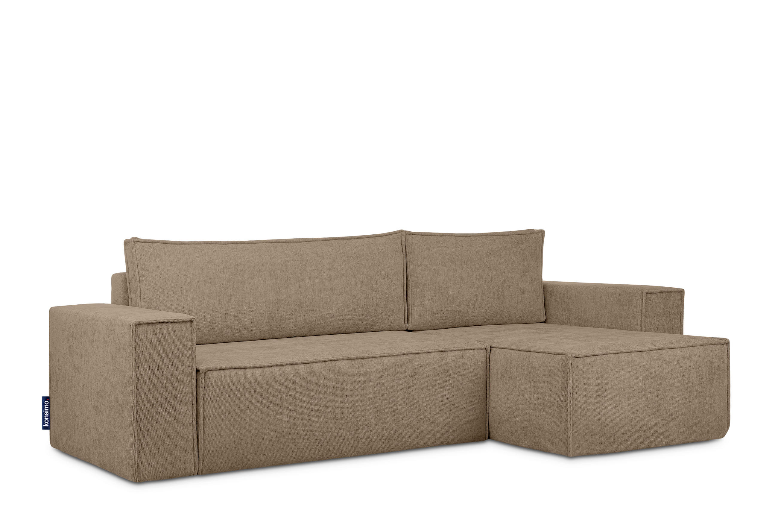 ECKSOFA-LINKS/RECHTS NAPI II mit Schlaffunktion, hellbraun - Hellbraun, Textil (262/148cm) - KONSIMO®