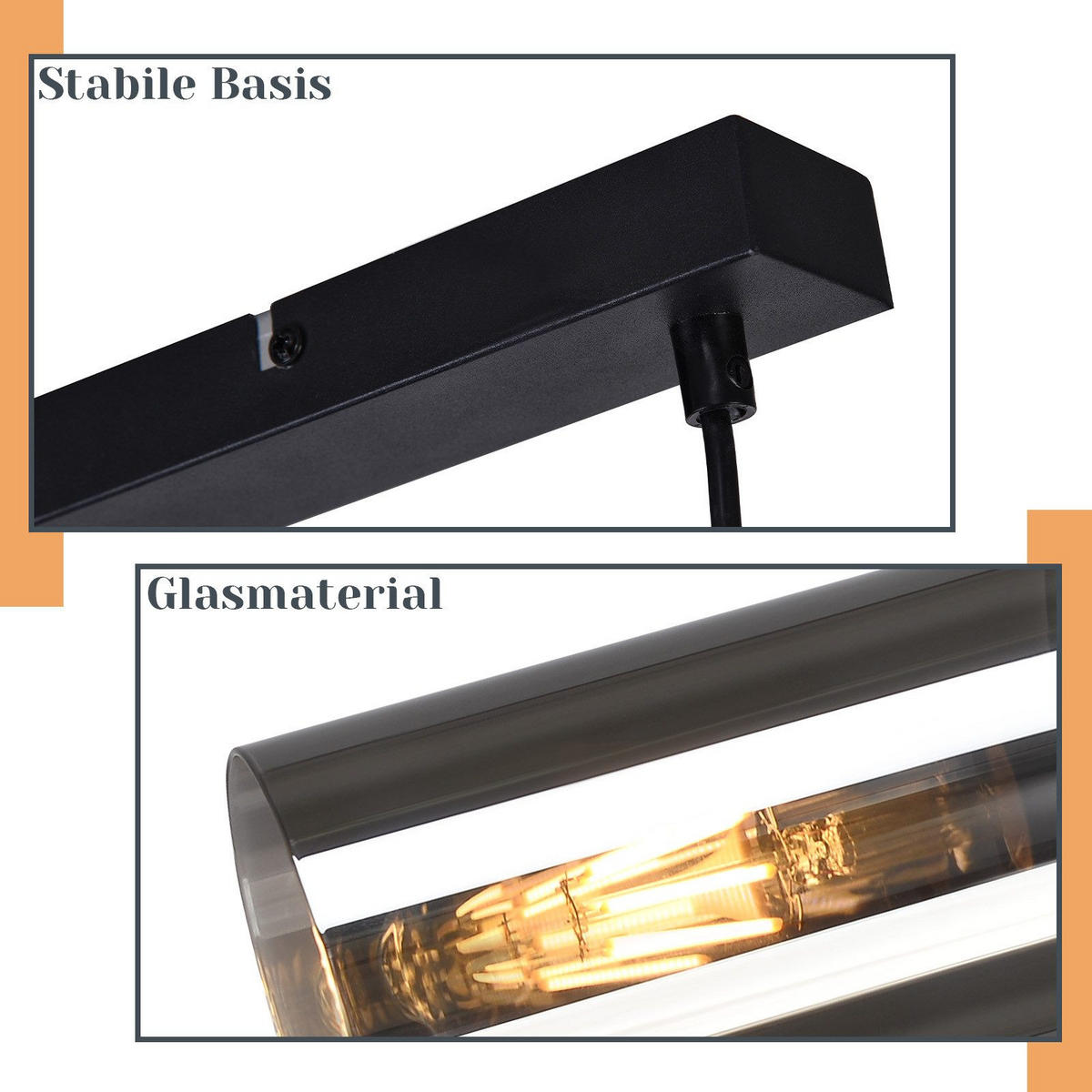 HÄNGELEUCHTE Elmar 3-flammig 50/10/150 cm - Schwarz, Metall (50/10/150cm) - Nettlife