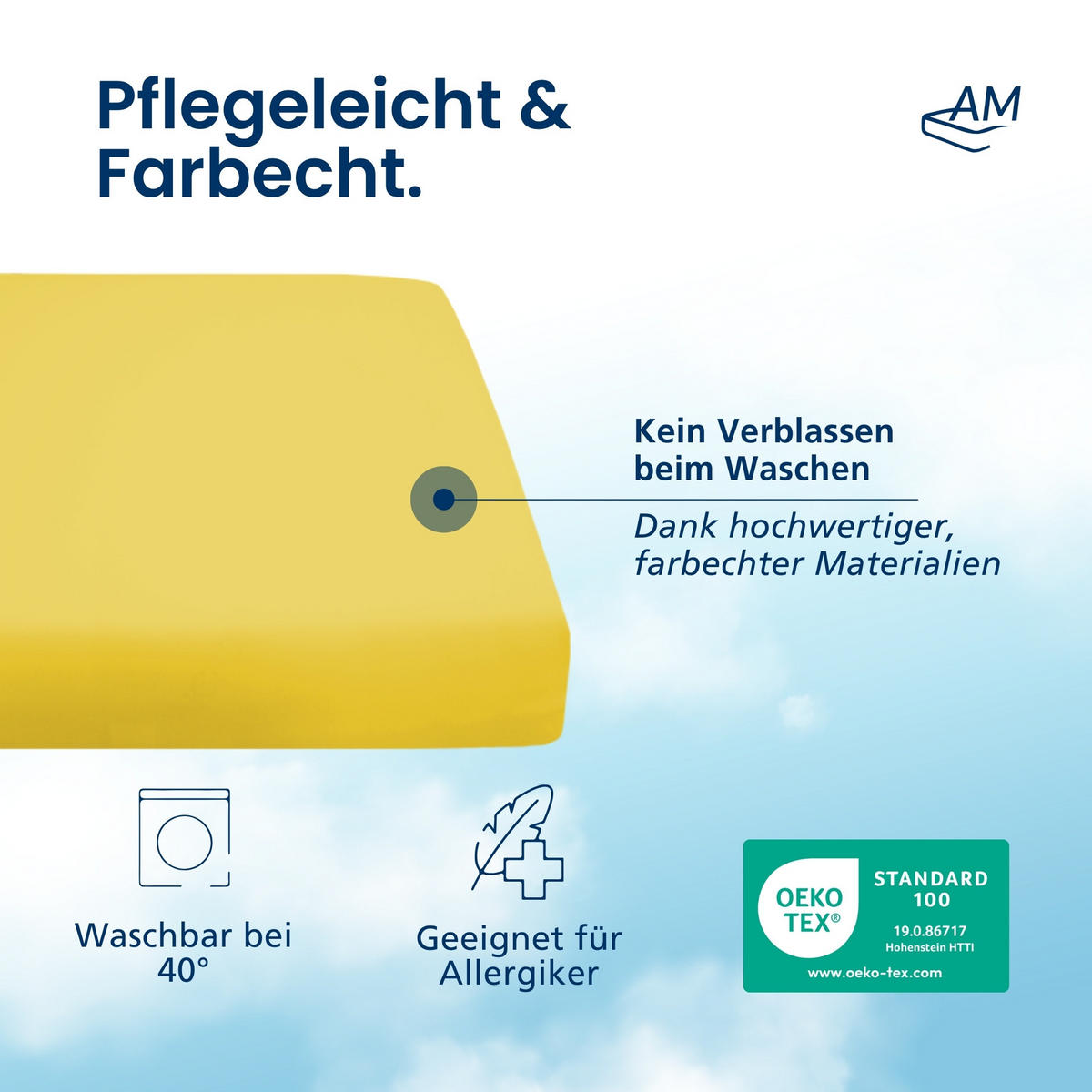 SPANNBETTLAKEN TOPPER 140/190/12 cm Gelb - Gelb, Textil (140/190cm) - AM Qualitätsmatratzen