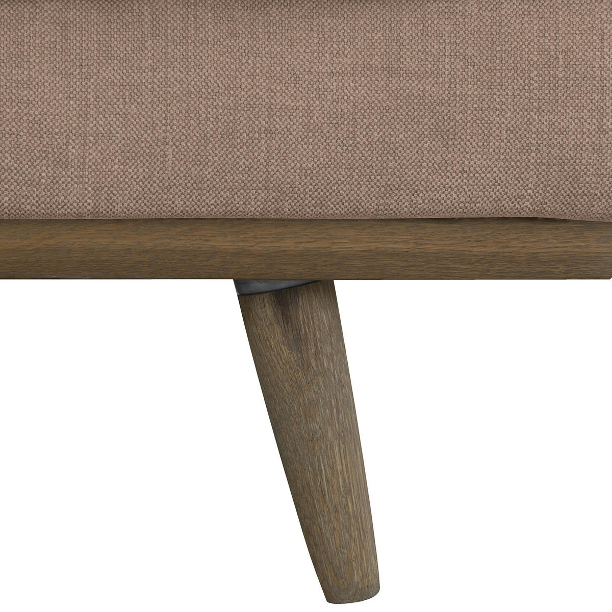 POLSTERHOCKER - Taupe/Eichefarben, Eichenholz/Textil (85/43/60cm) - home24