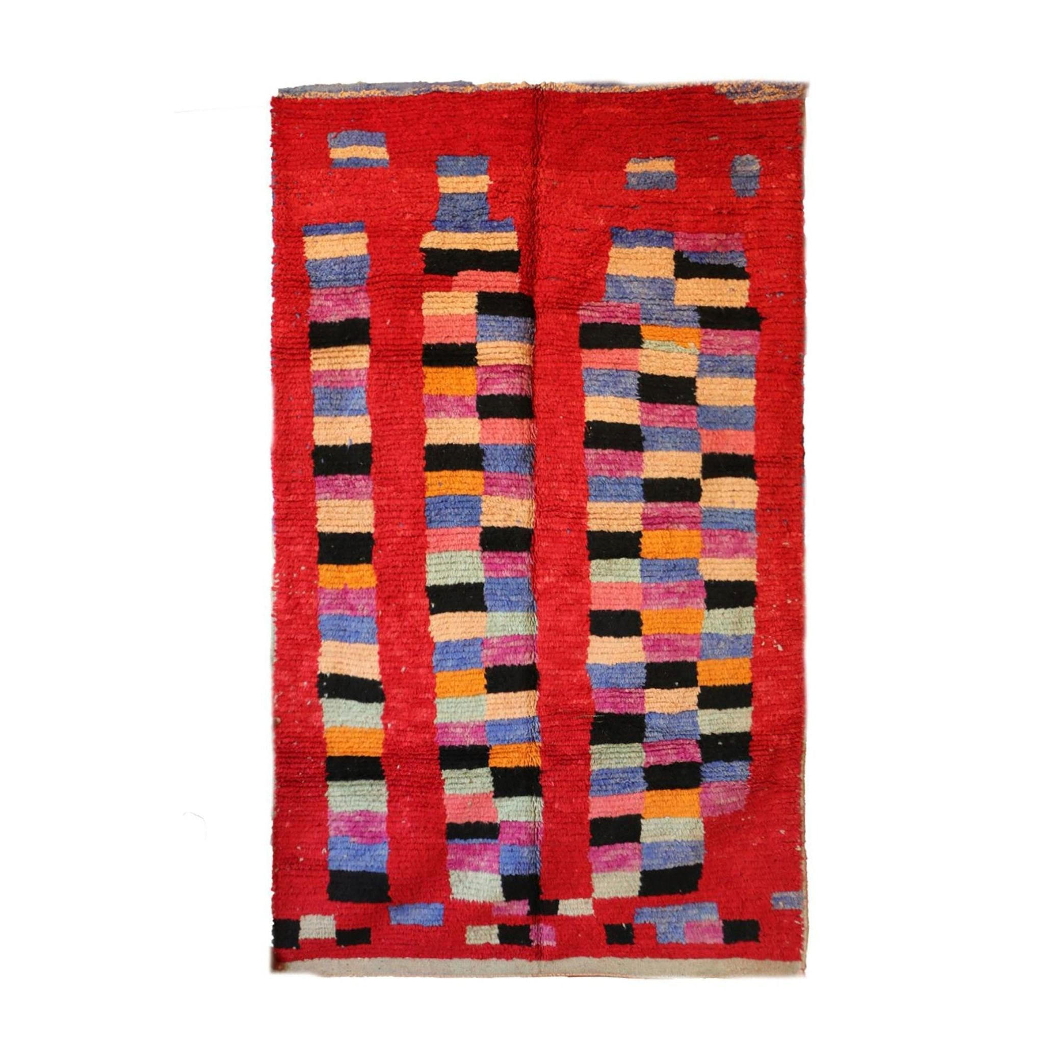 BERBERTEPPICH aus reiner Wolle 140x 200 cm - Rot, Naturmaterialien (140/200cm) - AFK Living