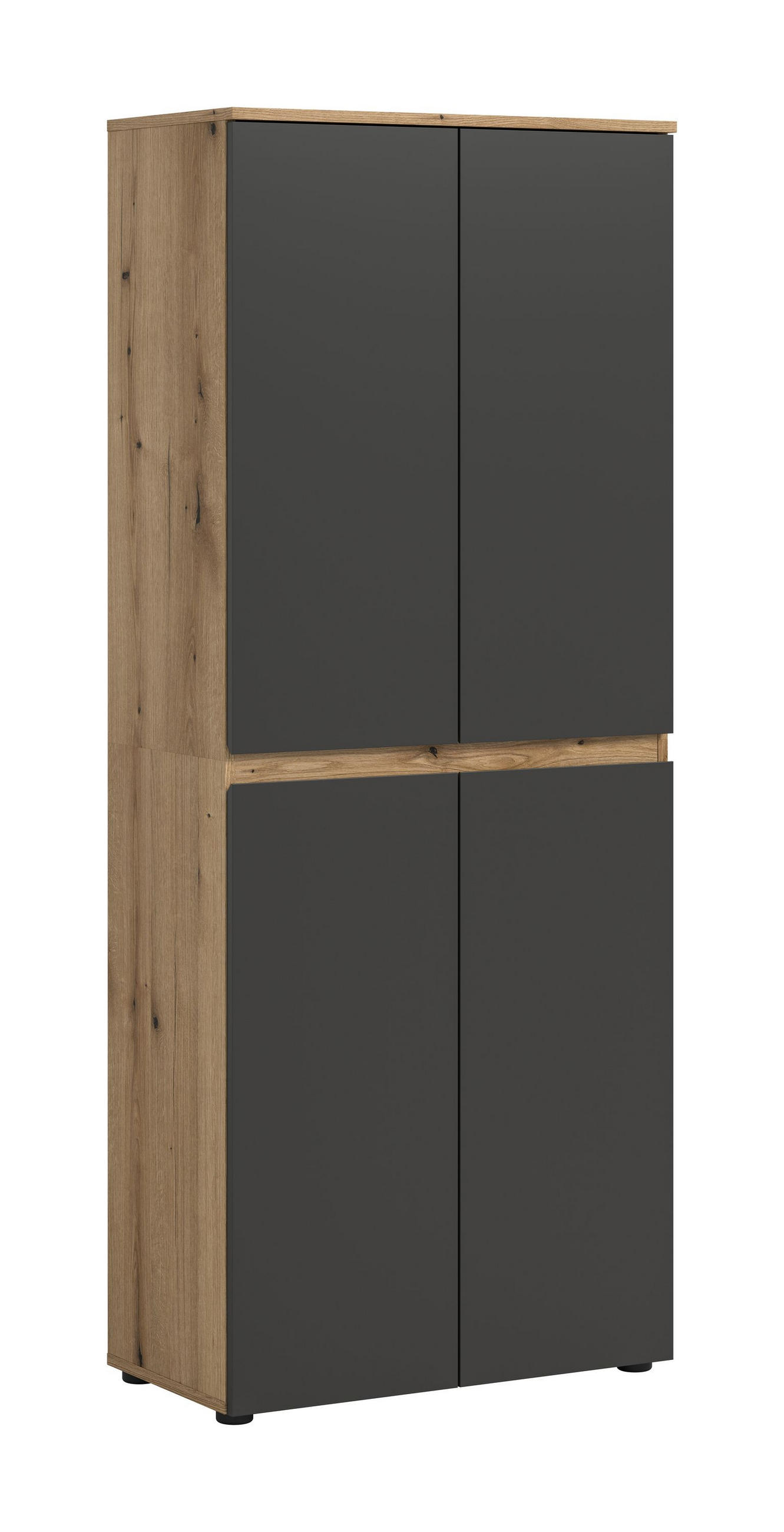 UNIVERSALSCHRANK SCARPA (B/H/T: ca. 70/175/37 cm) in Evoke Oak Nachbildung/anthrazit - Eichefarben, Holzwerkstoff (70/175/37cm)